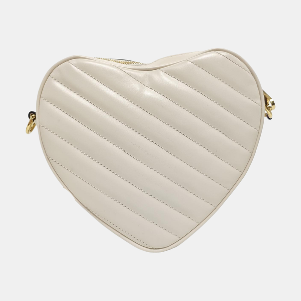 GG Marmont Small Quilted Calfskin White