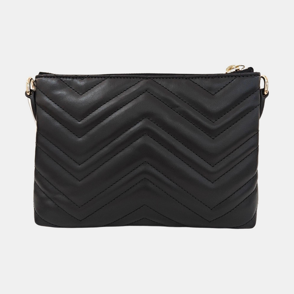 GG Marmont Small Chevron Calfskin Black