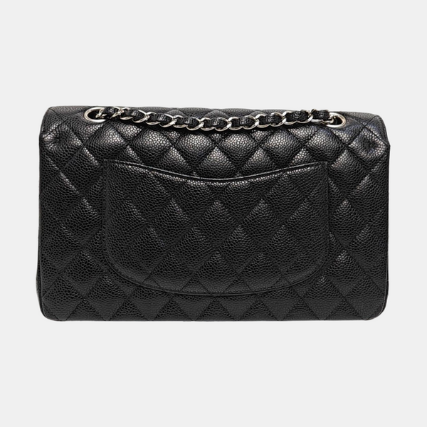 CLASSIC FLAP Small Quilted Grained Calfskin Black