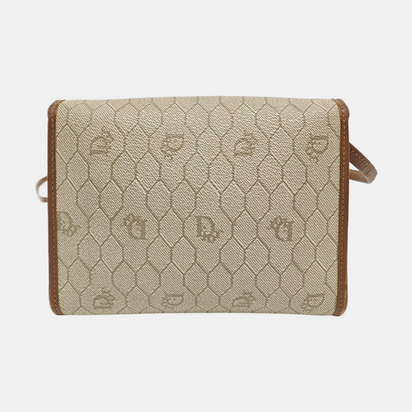 Coated Canvas Shoulder Bag Beige