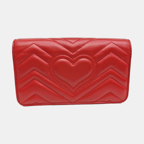 GG Marmont Super Mini Quilted Calfskin Red
