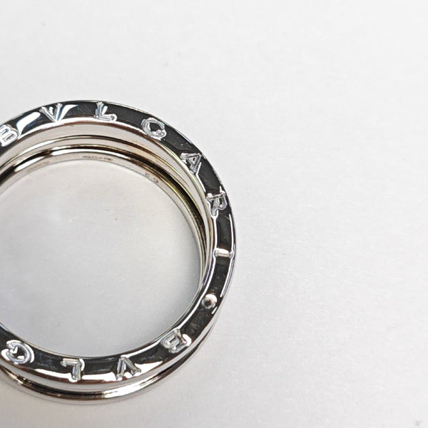 B.ZERO1 18k White Gold Silver Ring EU 62