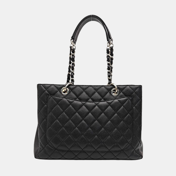 CHANEL GST Large Quilted Grained Calfskin Brown