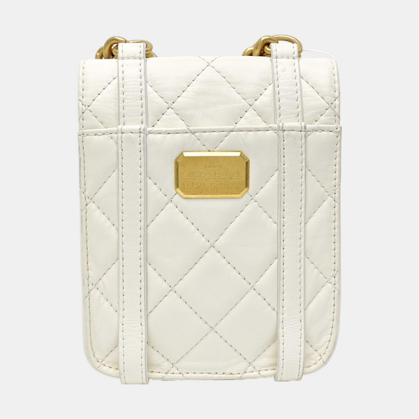 Quilted Calfskin Shoulder Bag Mini White