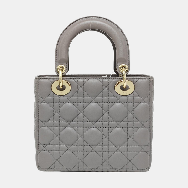Lady Dior Medium Cannage Lambskin Gray