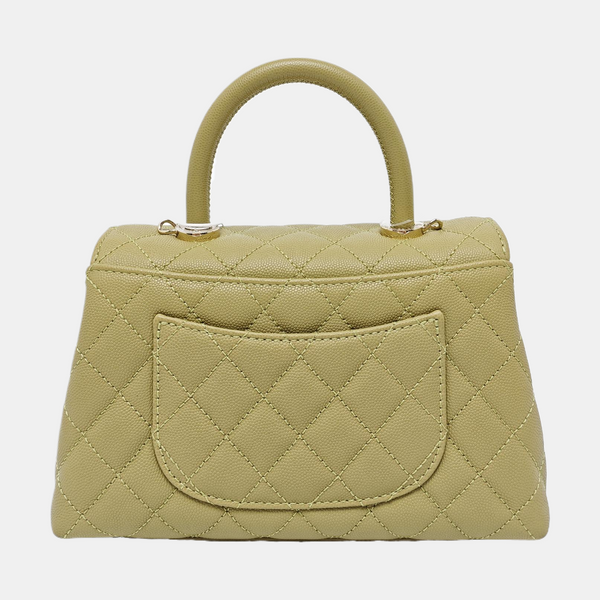 Authenticated pre-owned COCO HANDLE Grained Calfskin Green - Shoulder Bag at Looply
