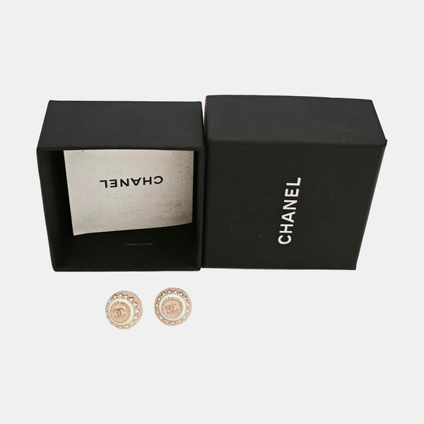 Metal Red Stud Earrings