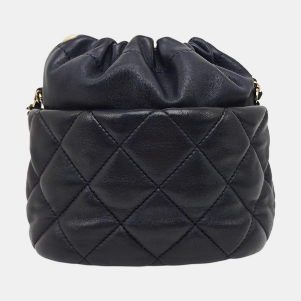 Quilted Lambskin Shoulder Bag Blue