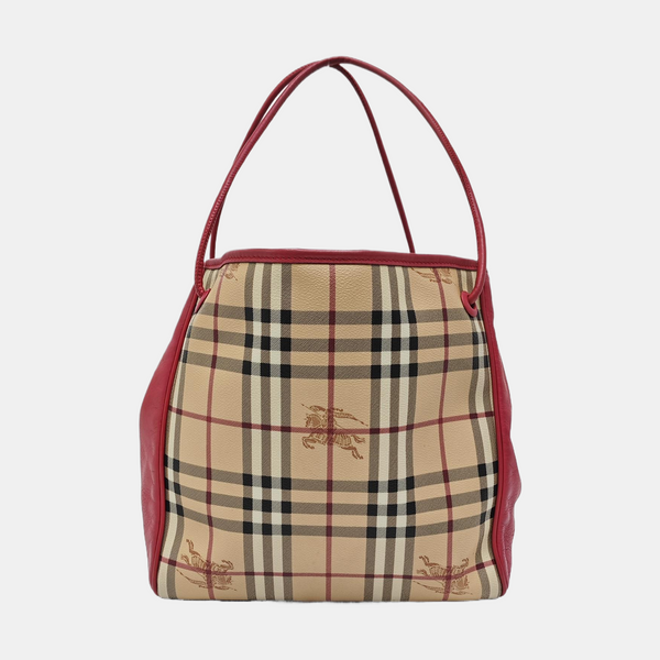 Coated Canvas Tote Bag Beige