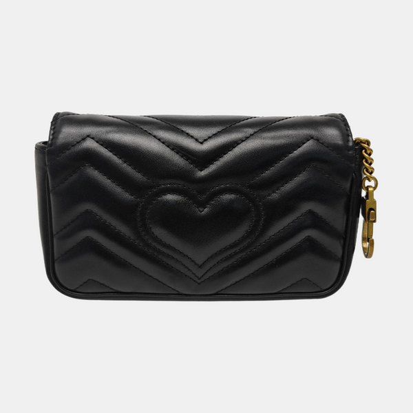GG Marmont Mini Quilted Calfskin Black