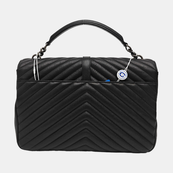Quilted Calfskin Shoulder Bag Black
