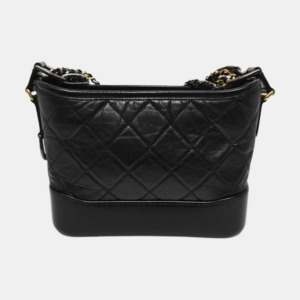 GABRIELLE Small Quilted Vintage Calf Black