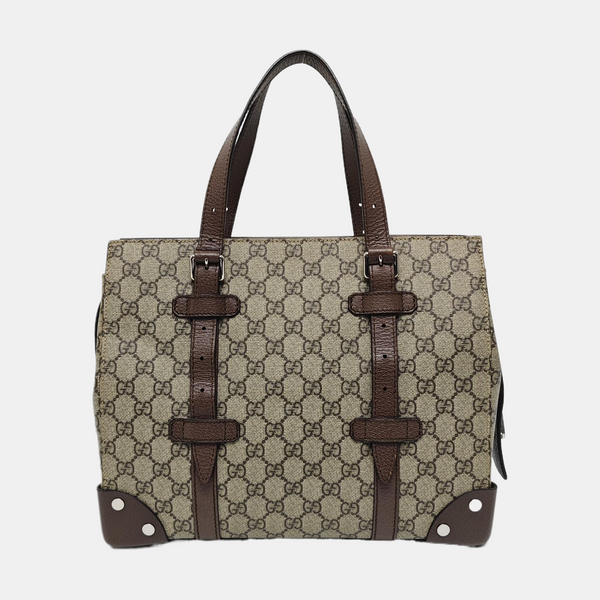Monogram Coated Canvas Tote Bag Beige
