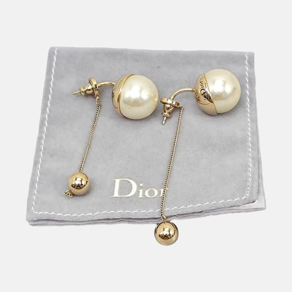 Dior Tribales Metal White Stud Earrings