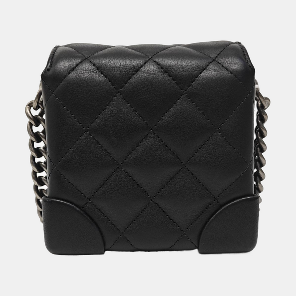 Quilted Calfskin Shoulder Bag Black