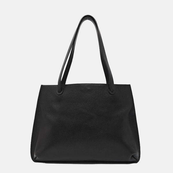 Grained Calfskin Tote Bag Black