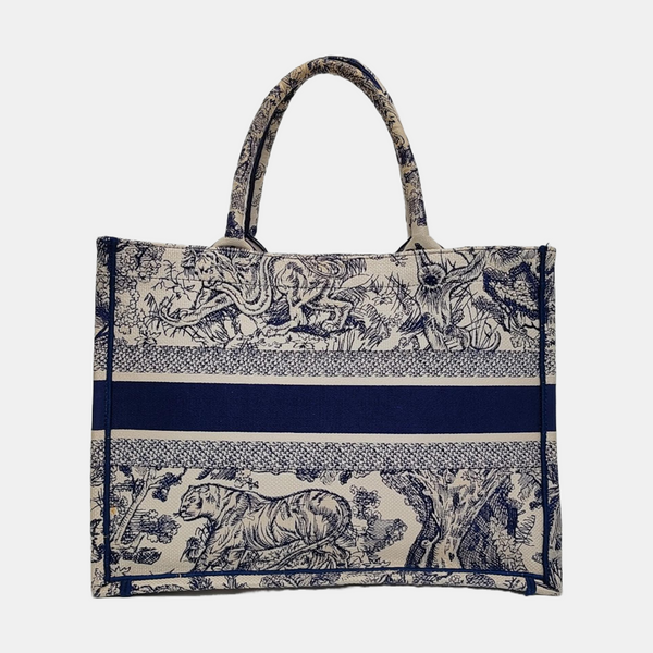 Book Tote Medium Canvas Blue