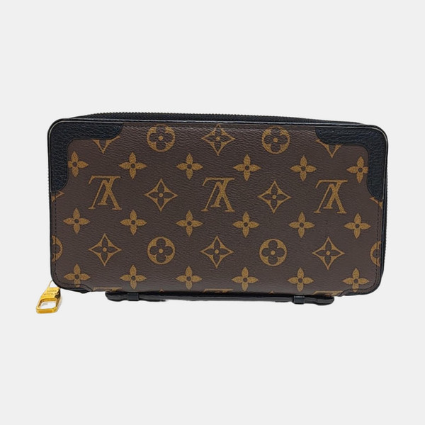 Monogram Coated Canvas Clutch Brown