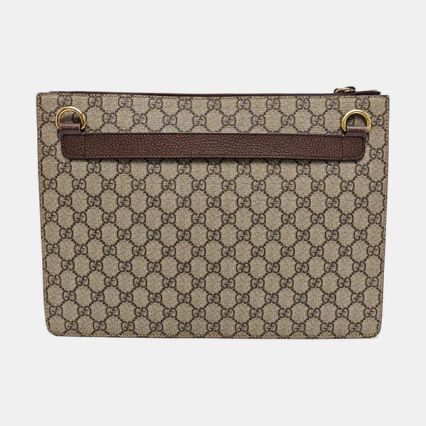 Monogram Coated Canvas Clutch Beige
