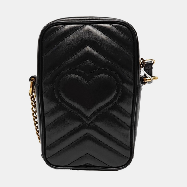 GG Marmont Mini Quilted Calfskin Black