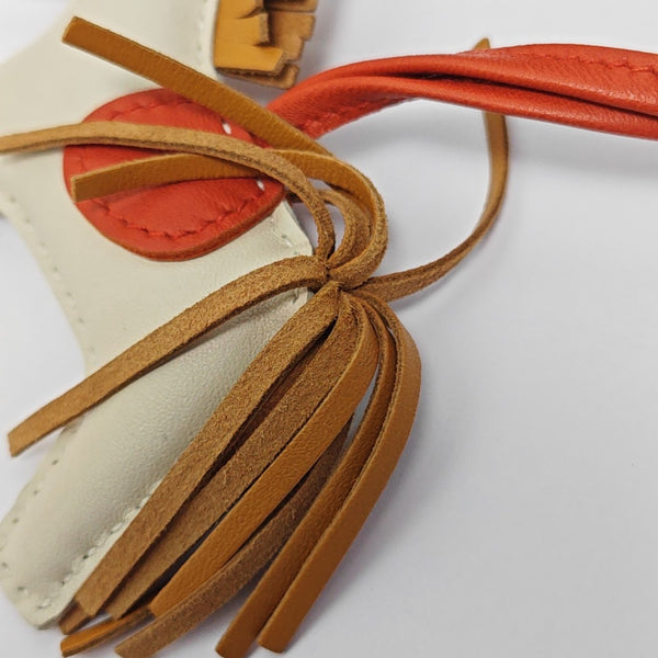 Leather Bag Charm White