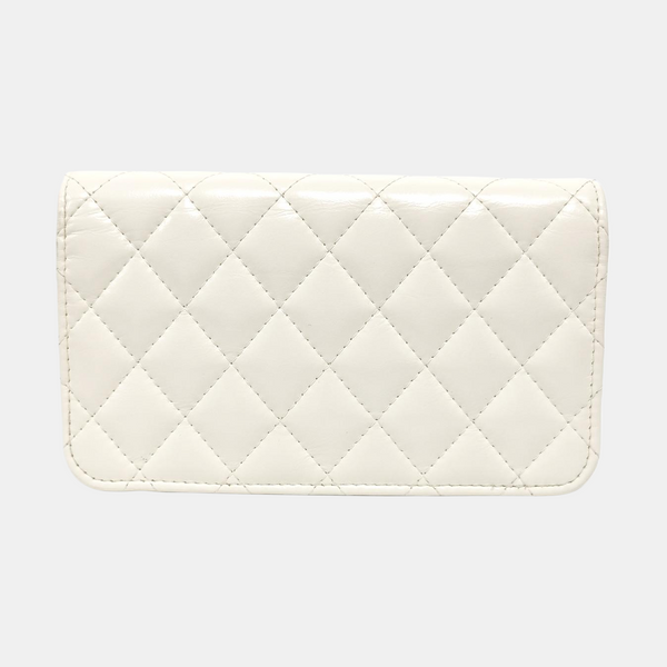 Quilted Calfskin Shoulder Bag White
