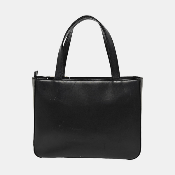 Calfskin Top Handle Bag Black