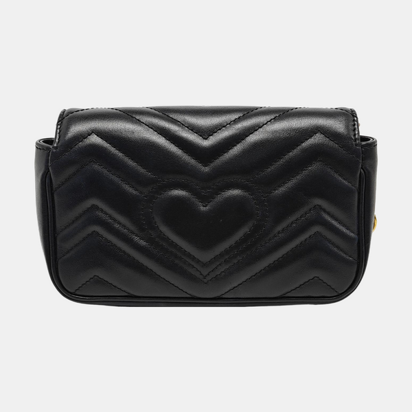 GG Marmont Mini Quilted Calfskin Black