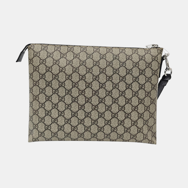 Monogram Coated Canvas Clutch Brown