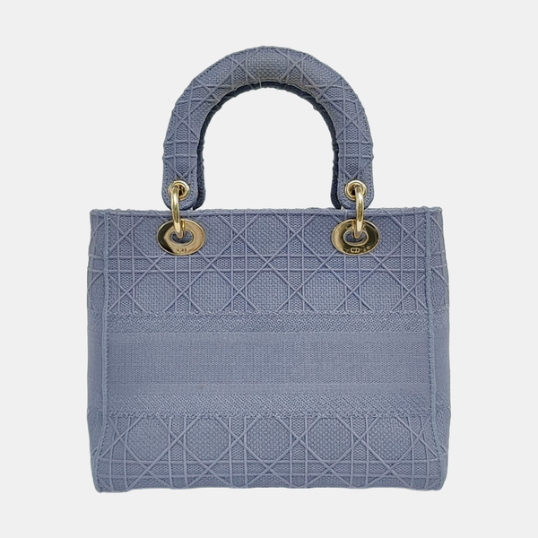 Authenticated pre-owned Lady D-Lite Medium Denim Blue - Tote Bag at Looply