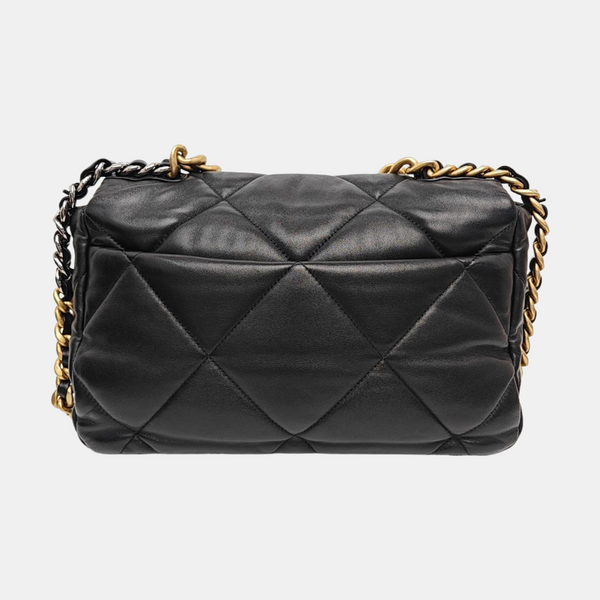 CHANEL 19 Large Quilted Lambskin Black