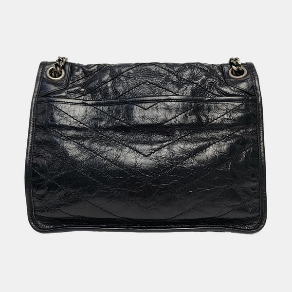 NIKI Medium Chevron Calfskin Black
