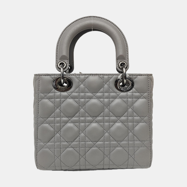 Lady Dior Small Cannage Lambskin Gray