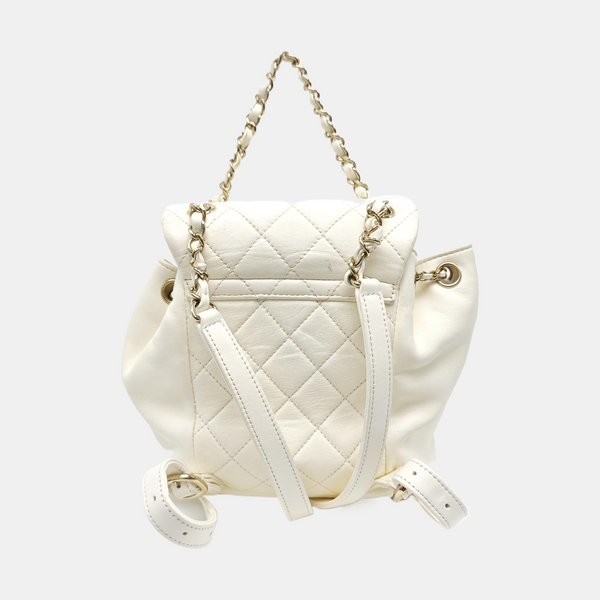 DUMA Small Quilted Lambskin White
