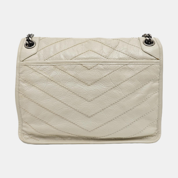 NIKI Medium Chevron Calfskin Gray