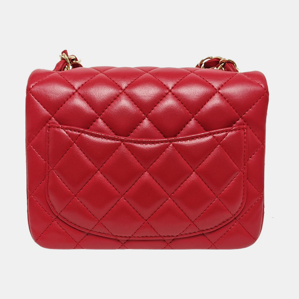 CLASSIC FLAP Mini Quilted Lambskin Red