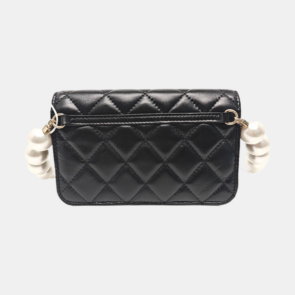 Quilted Calfskin Shoulder Bag Black