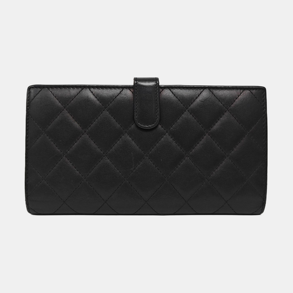 CAMBON Quilted Calfskin Black Wallet