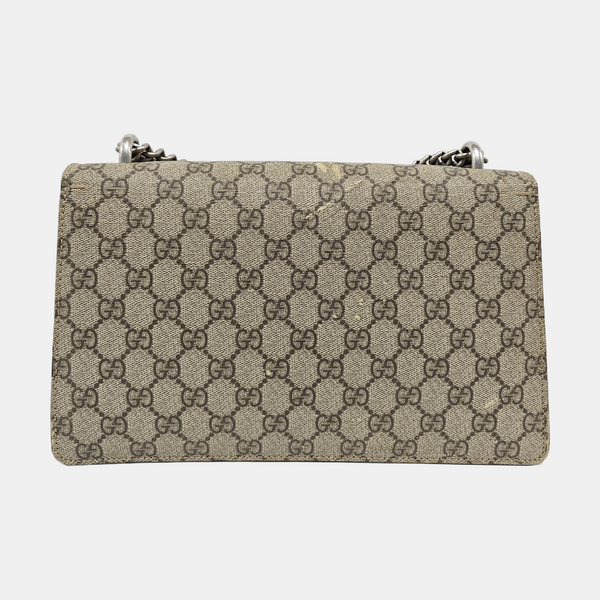 Dionysus Small Monogram Coated Canvas Beige