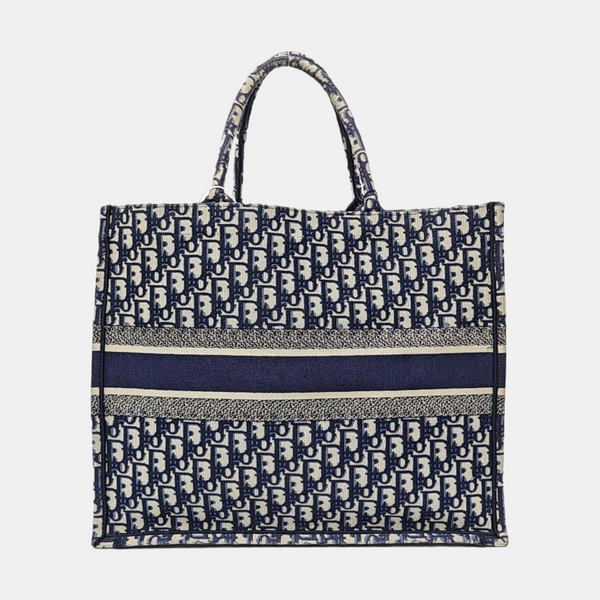 Book Tote Large Oblique Canvas Beige