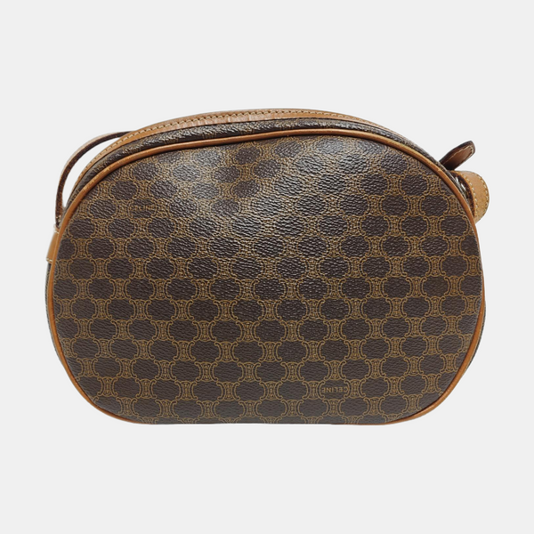 Coated Canvas Shoulder Bag Brown