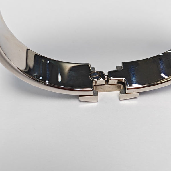 Clic H Metal Silver Bangle