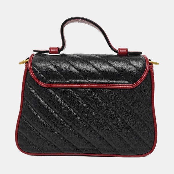 GG Marmont Mini Quilted Calfskin Black