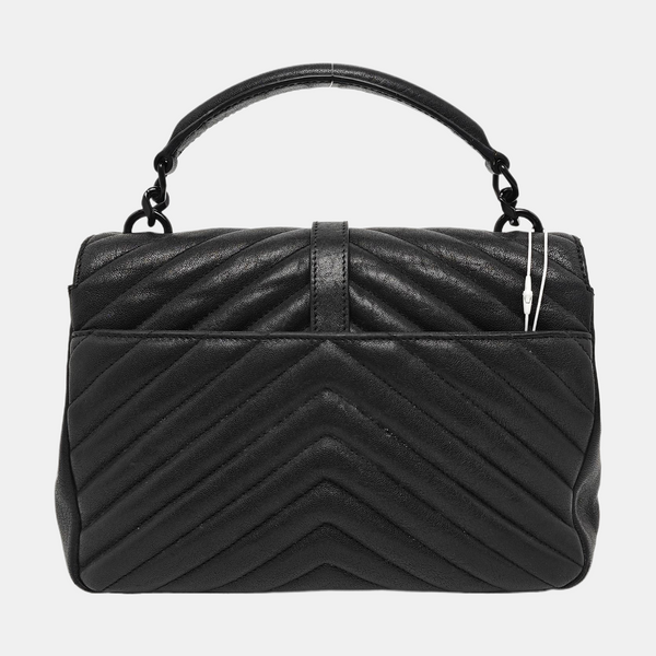 COLLEGE Medium Chevron Lambskin Black