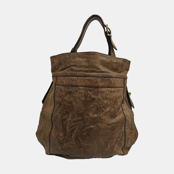 Calfskin Shoulder Bag Brown