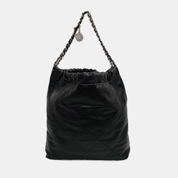 CHANEL 22 Medium Quilted Calfskin Black