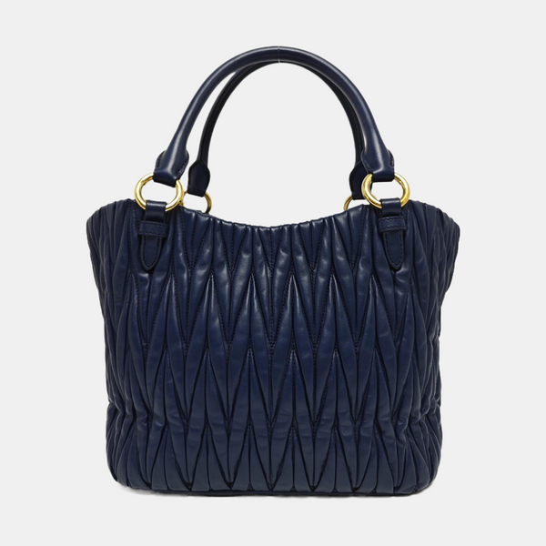 Quilted Lambskin Tote Bag Blue