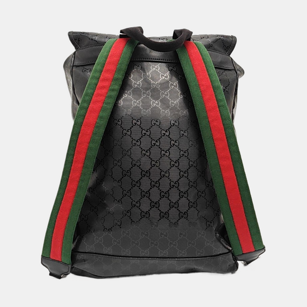 Monogram Coated Canvas Backpack Black