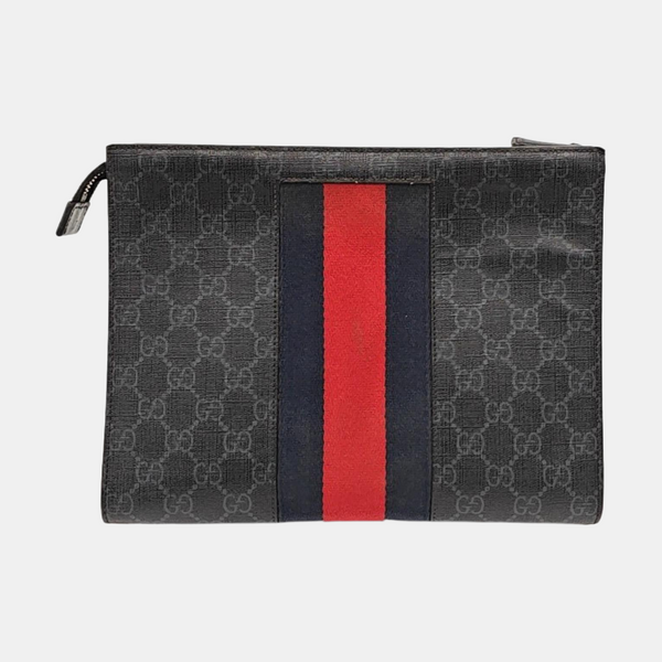 GG Supreme Monogram Coated Canvas Gray