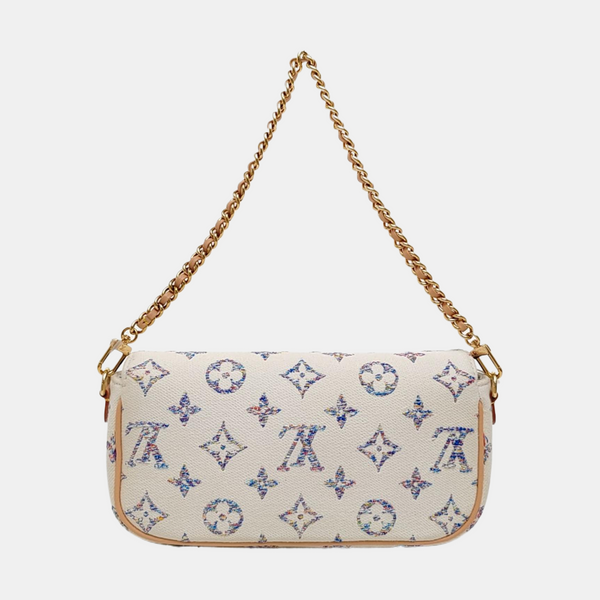 IVY Monogram Coated Canvas White